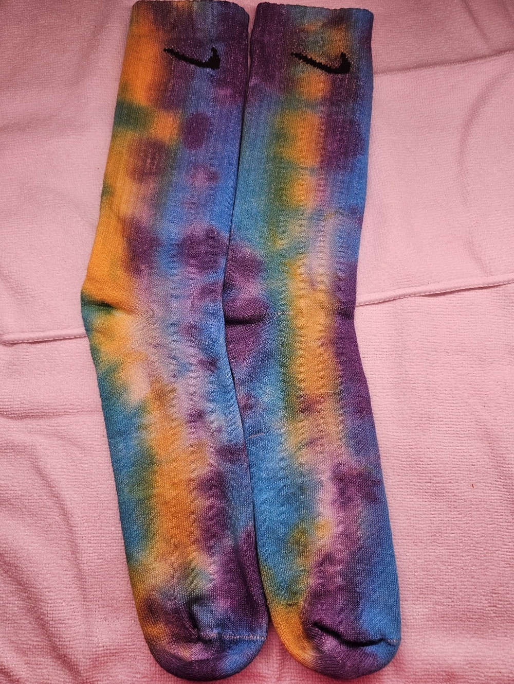 🌊🪸Nike Socks Custom Tye Dye "Coral Reef"🌊🪸 - Picture 2 of 4
